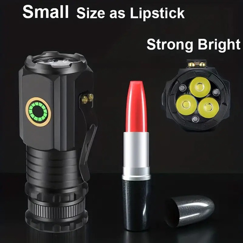 Mini Súper Potente Linterna Flash Lampara Recargable Led