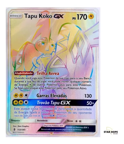 Carta Pokémon Tapu Koko GX Ultra Rara Copag