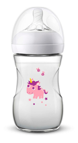 Avent Biberón Anticólicos Natural 2.0 Diseño Unicornio (9oz) Color Transparente Transparente