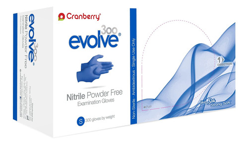 Cranberry Evolve - Guantes De Nitrilo Sin Polvo, 2.0 Mil, Pe