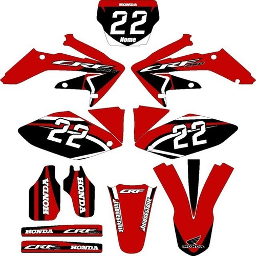 Adesivos Gráficos Crf-250r 2004 A 2005 Trilha Cfa-90