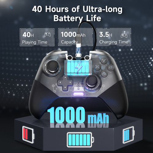 Easysmx X10 Inalambrico Control 2.4GHZ/Bluetooth Para Switch Y Pc Color Gris