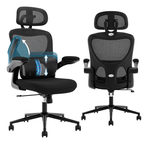 High Back Desk Chair, Ergonomic Mesh Office Chair With Adjus