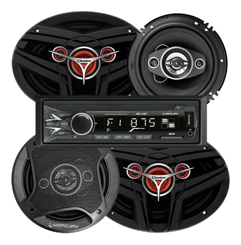 Stereo Bluetooth 6x9 Pulgadas Bomber Mercury + Parlantes 6