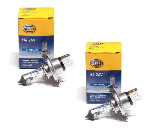 Foco H4 24 Volts 75-70 Watts P43t-38 2 Focos Hella