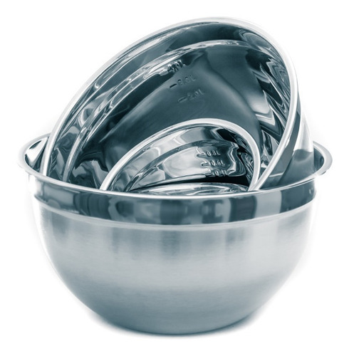 Kit 2 Tigela Bowl Inox 28 E 30cm Fundo Multiuso Profissional