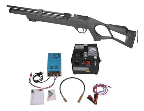 Carabina Pressão Pcp Hatsan Flash 12 Tiros 5,5 + Compressor