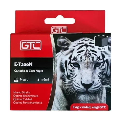 Cartucho Alternativo Gtc 206 Negro Para Epson Xp 2101 11,6ml