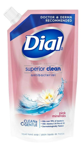 Jabón Líquido Para Manos Dial Minerales Rosados 800 Ml