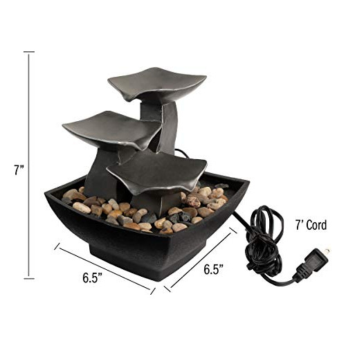 50-lg5064 Fuente De Mesa De 3 Niveles, Cascada Raku Bow...