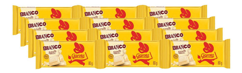Kit 12 Barra De Chocolate Branco Garoto 80g