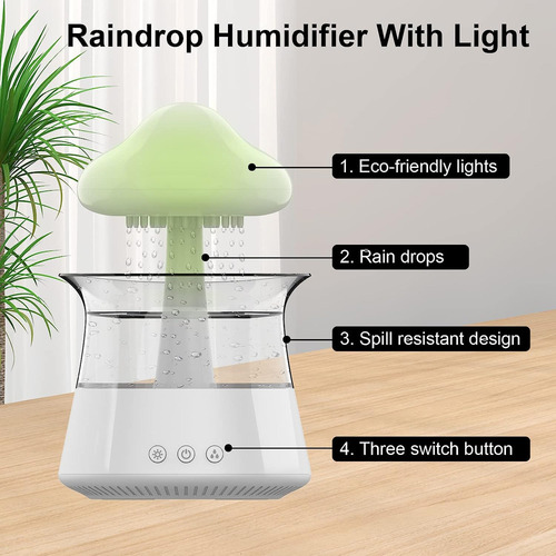 R Umidificador De Ar Chuva Nuvem Luz Noturna Aromaterapia
