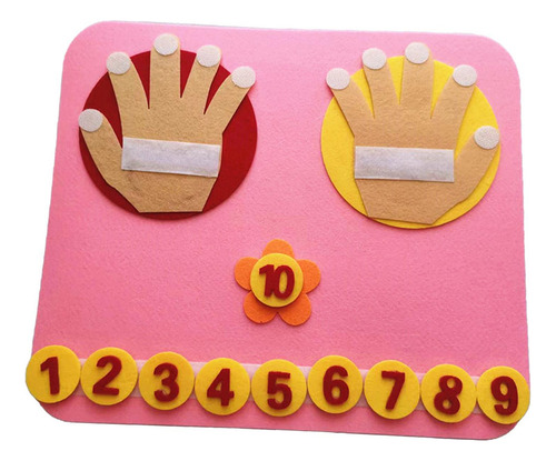 Juguetes De Matemáticas De Fieltro, Tablero Contando Rosa