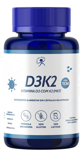 Vitamina D3 + Vitamina K2 (2000 Ui/65mcg) 60 Cáps Nutriage Sabor Nd