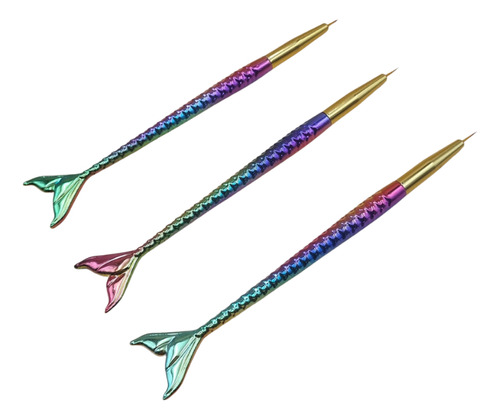 Pincel Liner 3pcs Modelo De Sirena 