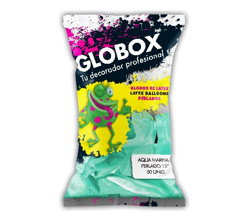 Globos Latex Perlados Globox Aqua Marina X 50 U