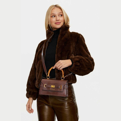 Bolsa Satchel Guess Café Nueva Y Original
