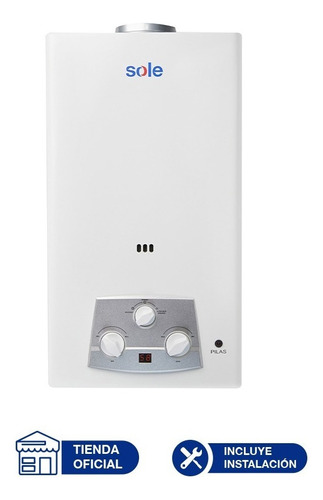 Calentador Sole Instantáneo A Gas (gn) 10 Lts Sistema Ubp Color Blanco Tipo de gas GN