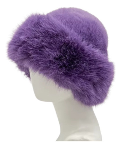Sombrero Gorro Piluso Peluche Moda Invierno Elegante Mujer Violeta Unico