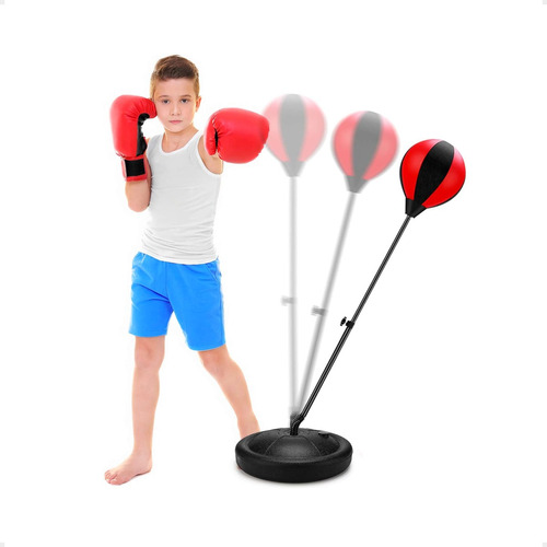 Juguete Infantil Punching Ball Con Base Pera Boxeo Guantes