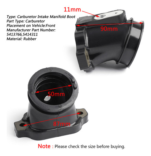 Mp Botas De Carburador De Admisión De Goma Para Polaris Rzr