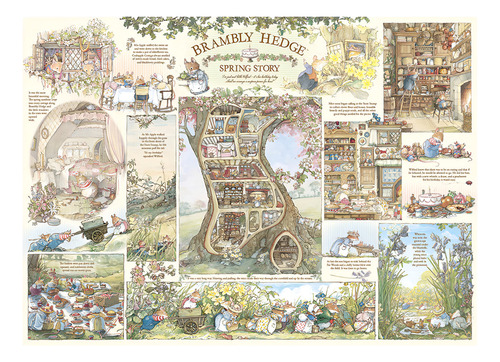 Rompecabezas Brambly Hedge Spring 1000 Pz Cobble Hill Personajes Del Bosque En Primavera