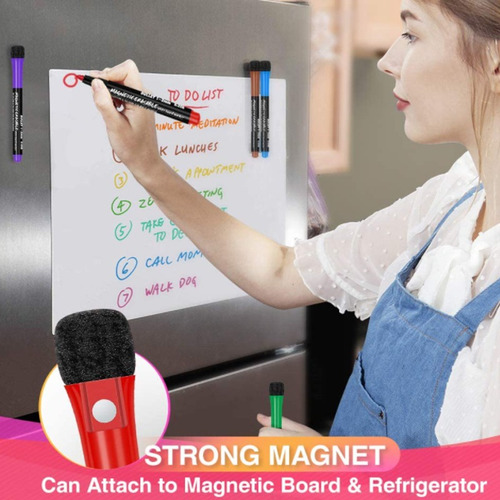 Erasable Whiteboard Markers, Fine Point With Eraser Cap