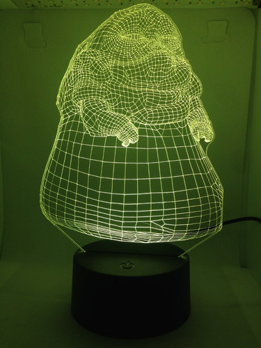 Lámpara Ilusión 3d Jabba The Hunt Star Wars + Pilas