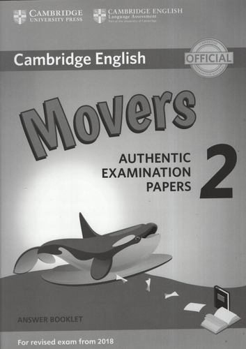 Cambridge Young Learners English Movers 2 (2018) - Answer Booklet, De Vv. Aa.. Editorial Cambridge University Press, Tapa Blanda En Ingles Internacional, 2017