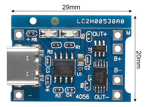 Módulo De Carga Tp4056 5v 1a Con Protección 15 Piezas Usb Ti