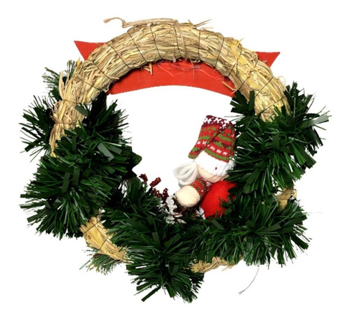 Enfeite Guirlanda Artesanal Luxo Papai Noel - Feliz Natal