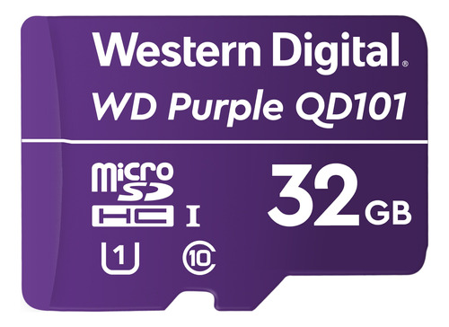 Cartão Memória Micro Sd 32gb 100mb/s Intelbras Wd Purple C10