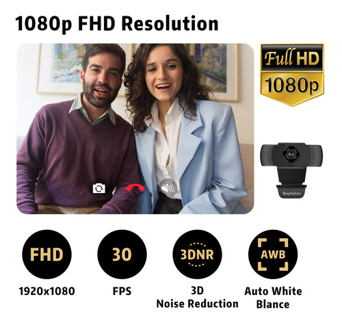 Webcam Hd Com Microfone Para Laptop/mac/tv (septekon)