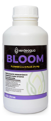 Nutrientes Hidroponia Verdeagua Bloom 500ml