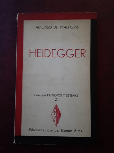 Heidegger Ensayo De Alfonso De Waehlens Impecable Rp 22