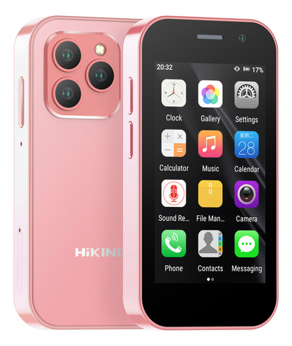 Mini Smartphone 4g Dual Sim Android 9 Senderismo A14 16gb 2gb Mini Phone 2000 Mah Fm Wifi Gps Bluetooth Celular Rosa