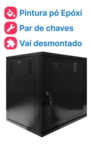 Mini Rack / Parede 10u X 570mm Desmontável Cor Preto