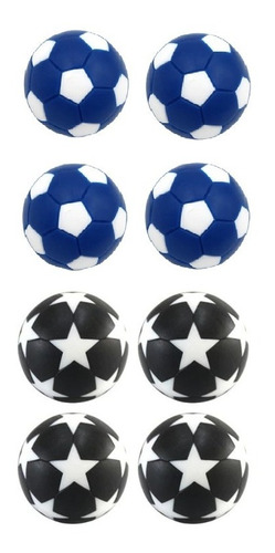 Set 8 Pelotas Taca-taca 32mm Azul Y Negro Calidad