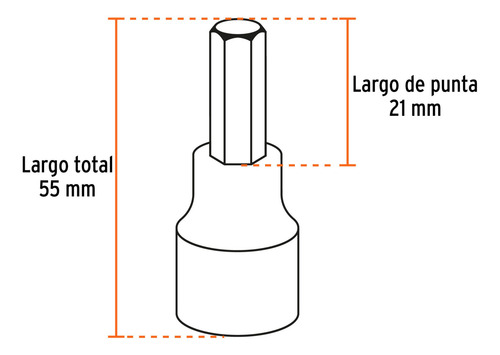 Juego De 7 Dados Cuadro 1/2 Punta Hexagonal Truper