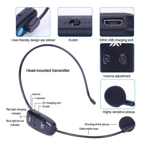 Audífonos De Micrófono Inalámbrico Uhf Audífonos De