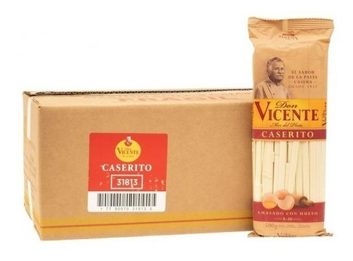 Fideos Caserito Al Huevo Don Vicente X 500 Grs X 10 Unidades