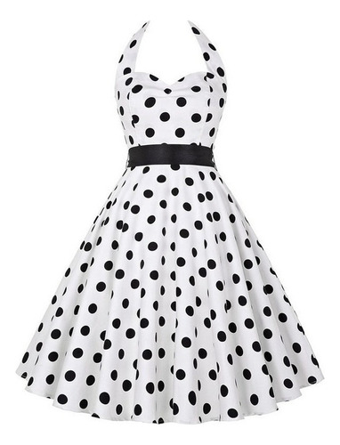 U Vestido Halter 50s 60s Gothic Pin Up Rockabilly Vestido