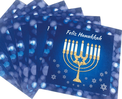 Imagen 1 de 1 de Servilleta De Papel Feliz Hanukkah X20 Unidades