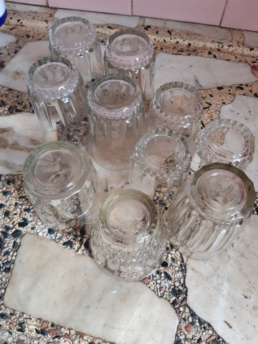 Vasos De Vidrio Usados Por Lote De 10 Desiguales