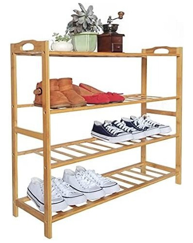 Organizadores De Zapatos  Dabuda Bamboo Shoe Rack 4-tier Ent