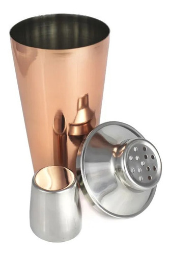 Imagem 3 de 8 de Kit Caipirinha Barman Coqueteleira Inox Rose Cobre 750 Ml