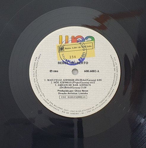 Lp Bebel Gilberto 1986 (Usado)