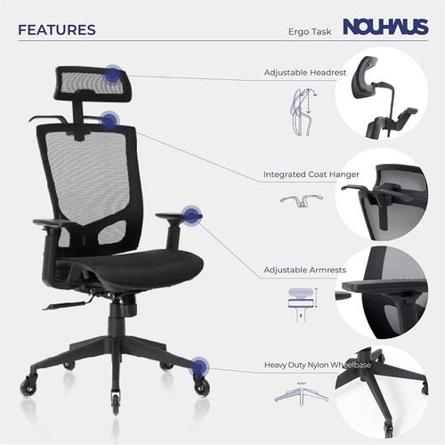 Silla Oficina Ergonómica Con Apoyo Lumbar Brazos Ajustables