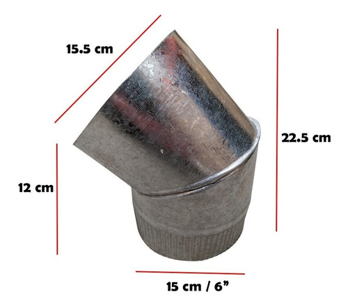Imagen 2 de 7 de Salamandras Tromen Codo 45º Galvanizado 6 Para Encamisado