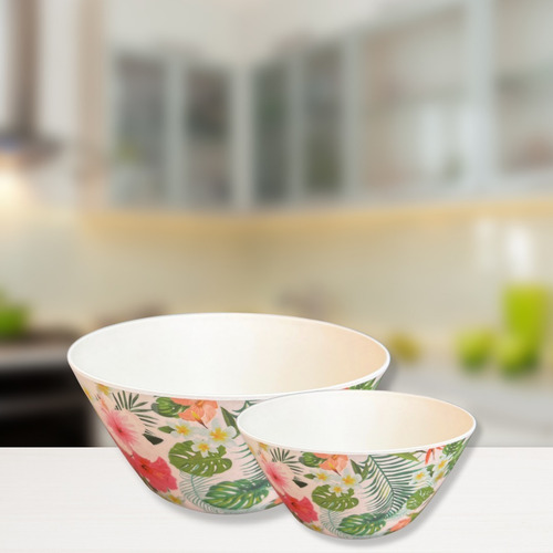 Imagen 2 de 8 de Ensaladera Fibra De Bambu 15 Cm Diseño Moderno